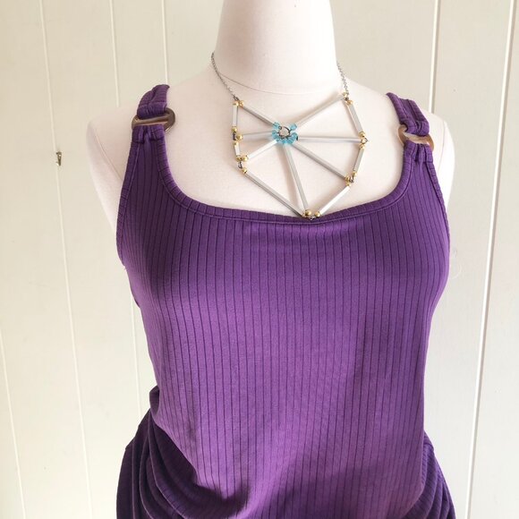 Retro Silver Abstract Web Necklace - Picture 6 of 6